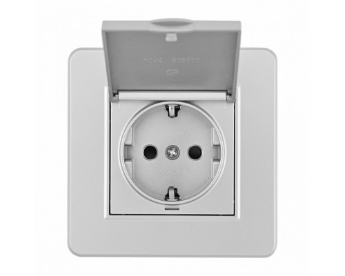 Розетка с заземлением и шторкой, с крышкой Arte Milano SET16-1 SET16-1-41-1 silver
