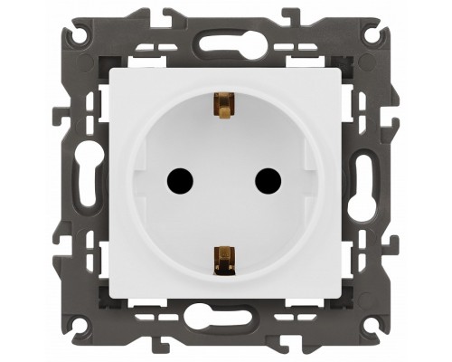 Розетка с заземлением и со шторкой, без рамки Эра Эра Elegance 14-2102-01М