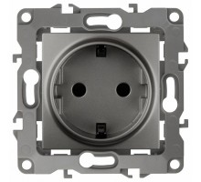 Розетка с заземлением и со шторкой, без рамки Эра Эра 12 12-2102-12