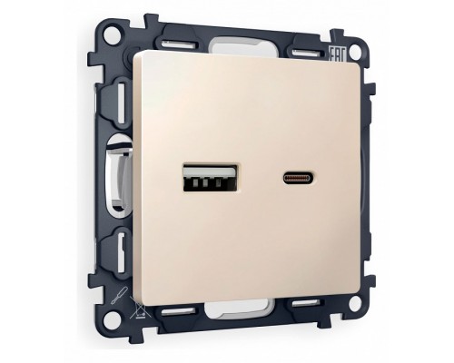 Розетка 2хUSB type A и C без рамки Ambrella Volt Quant MA331010 Розетка 2хUSB type A и C без рамки Ambrella Volt Quant MA331010