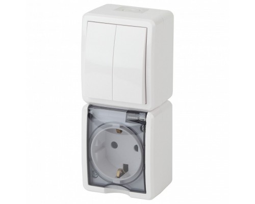 Блок с розеткой и выключателем Эра Эра Эксперт 11-7408-01