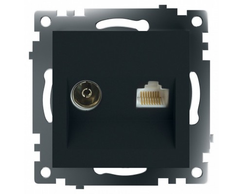 ТВ-розетка и розетка Ethernet RJ-45 без рамки Stekker Катрин 49182 ТВ-розетка и розетка Ethernet RJ-45 без рамки Stekker Катрин 49182