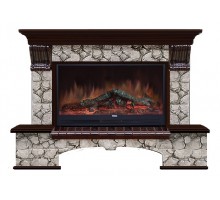 Комплект из электрокамина напольного и портала (149x42x108.5 см) Бостон К Карелия Premier S86 БК860022