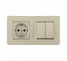 Блок с выключателями двухклавишными Arte Milano SET16-2 SET16-2-40-1-30-2 shampan