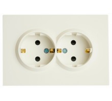 Розетка двойная без заземления и со шторкой, без рамки Stekker RST16-5114-01 49882