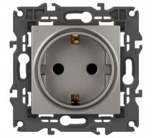 Розетка с заземлением и со шторкой, без рамки Эра Эра Elegance 14-2102-16