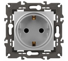 Розетка с заземлением и со шторкой, без рамки Эра Эра Elegance 14-2102-03