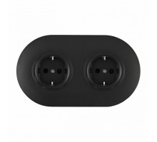 Розетка с заземлением и со шторкой Arte Milano SET08-2 SET08-2-40-1x2 black
