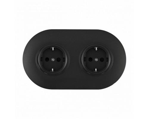 Розетка с заземлением и со шторкой Arte Milano SET08-2 SET08-2-40-1x2 black