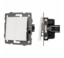 Выключатель самовозвратный двухклавишный без рамки Arlight SWT 049883