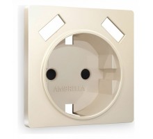 Накладка для розетки с заземлением и со шторками и 2хUSB type A Ambrella Volt Quant AP3290