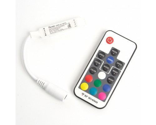 Контроллер-регулятор цвета RGB с пультом ДУ Feron LD66 48032 Контроллер-регулятор цвета RGB с пультом ДУ Feron LD66 48032