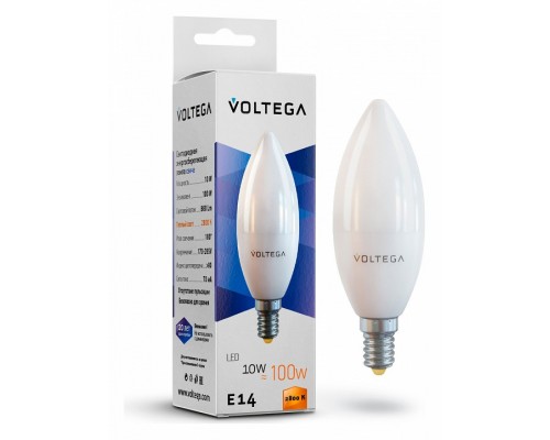 Лампа светодиодная Voltega Candle 10W E14 10Вт 2800K 7064