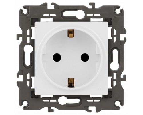 Розетка с заземлением и со шторкой, без рамки Эра Эра Elegance 14-2102-01