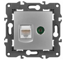 ТВ-розетка и розетка Ethernet RJ-45 без рамки Эра Эра Elegance 14-3110-03