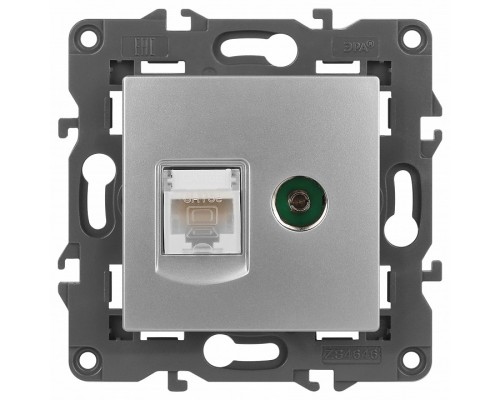 ТВ-розетка и розетка Ethernet RJ-45 без рамки Эра Эра Elegance 14-3110-03