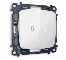 Выключатель двухклавишный с подсветкой без рамки Ambrella Volt MO MO104015