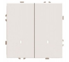 Выключатель двухклавишный с подсветкой без рамки Stekker Эмили 49890