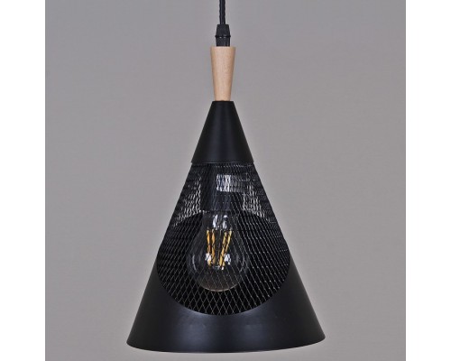 Подвесной светильник 03250-3.9-01 BK+WOOD