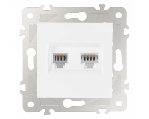 Розетка двойная RJ-11 и Ethernet RJ-45, без рамки Arte Milano am-203 203.44-1.white Розетка двойная RJ-11 и Ethernet RJ-45, без рамки Arte Milano am-203 203.44-1.white