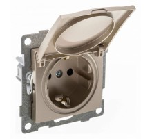 Розетка с заземлением и со шторкой, без рамки с крышкой Gusi Electric UGRA С11Р91-027