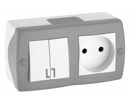 Блок с розеткой и выключателем Mono Electric Octans IP20 104-020001-182 Блок с розеткой и выключателем Mono Electric Octans IP20 104-020001-182