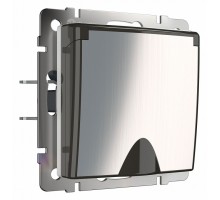 Розетка с заземлением и со шторками, без рамки с крышкой Werkel глянцевый никель W1171202