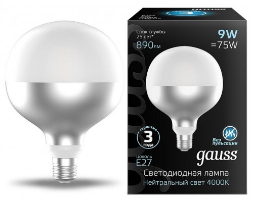 Лампа светодиодная Gauss Colored E27 9Вт 4100K 1014802209 Лампа светодиодная Gauss Colored E27 9Вт 4100K 1014802209