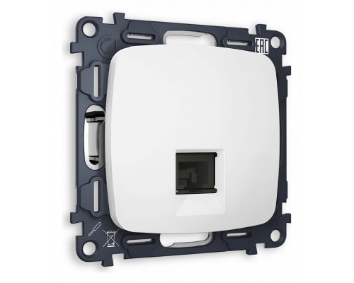 Розетка Ethernet RJ-45 и со шторками, без рамки Ambrella Volt Quant MO132010 Розетка Ethernet RJ-45 и со шторками, без рамки Ambrella Volt Quant MO132010
