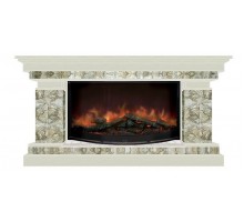 Комплект из электрокамина напольного и портала (143x45x80 см) Брайтон Карелия Rondo 86 БР000019