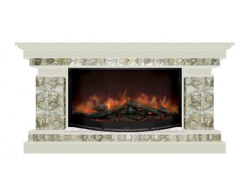 Комплект из электрокамина напольного и портала (143x45x80 см) Брайтон Карелия Rondo 86 БР000019 Комплект из электрокамина напольного и портала (143x45x80 см) Брайтон Карелия Rondo 86 БР000019