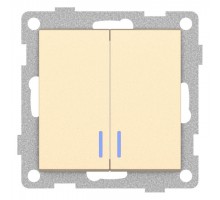 Выключатель двухклавишный с подсветкой без рамки Gusi Electric UGRA С11В28-027