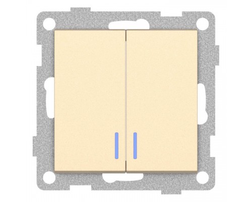 Выключатель двухклавишный с подсветкой без рамки Gusi Electric UGRA С11В28-027 Выключатель двухклавишный с подсветкой без рамки Gusi Electric UGRA С11В28-027