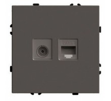 ТВ-розетка и розетка Ethernet RJ-45 без рамки Stekker Эмили 49924