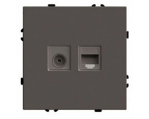 ТВ-розетка и розетка Ethernet RJ-45 без рамки Stekker Эмили 49924