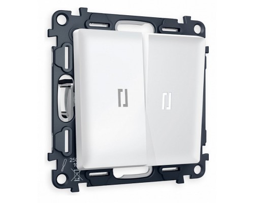 Выключатель двухклавишный с подсветкой без рамки Ambrella Volt Quant MA124015