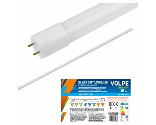 Лампа светодиодная Volpe Optima G13 18Вт 6500K LED-T8-18W/DW/G13/FR/FIX/O рукав Лампа светодиодная Volpe Optima G13 18Вт 6500K LED-T8-18W/DW/G13/FR/FIX/O рукав