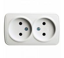 Розетка двойная без заземления Stekker Basic 50075
