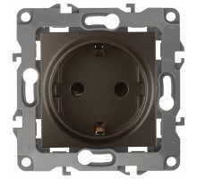 Розетка с заземлением и со шторкой, без рамки Эра Эра 12 12-2102-13