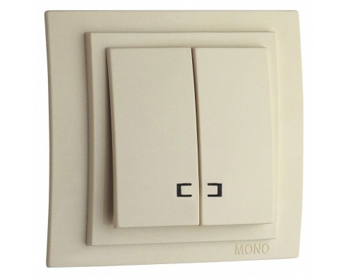 Выключатель двухклавишный с подсветкой без рамки Mono Electric Despina / Larissa 500-001725-103 Выключатель двухклавишный с подсветкой без рамки Mono Electric Despina / Larissa 500-001725-103