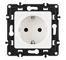 Розетка с заземлением и со шторкой, без рамки Arte Milano am-217 217.40-1.white
