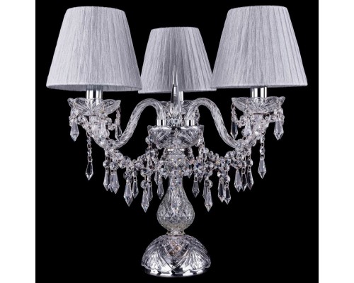 Настольная лампа декоративная Bohemia Ivele Crystal 5703 1403L/3/141-39/Ni/SH6-160 Настольная лампа декоративная Bohemia Ivele Crystal 5703 1403L/3/141-39/Ni/SH6-160