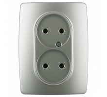 Розетка двойная без заземления Эра Эра 12 12-2107-15