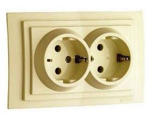 Розетка двойная с заземлением Mono Electric Larissa 103-171704-120 Розетка двойная с заземлением Mono Electric Larissa 103-171704-120