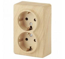 Розетка двойная с заземлением Эра Эра Эксперт 11-2205-11