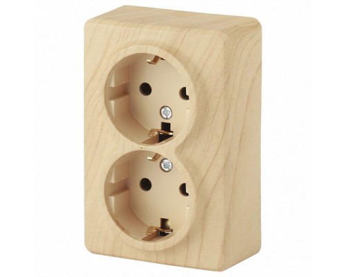 Розетка двойная с заземлением Эра Эра Эксперт 11-2205-11