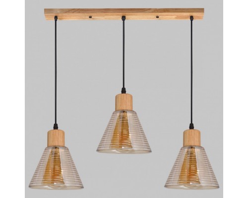 Подвесной светильник Imex MD.5870 MD.5870-3-P-WOOD+BK Подвесной светильник Imex MD.5870 MD.5870-3-P-WOOD+BK