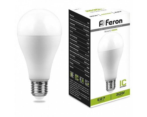 Лампа светодиодная Feron Lb 130 E27 30Вт 4000K 38195 Лампа светодиодная Feron Lb 130 E27 30Вт 4000K 38195