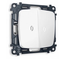 Выключатель двухклавишный с подсветкой без рамки Ambrella Volt Quant MO124015