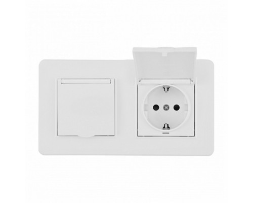 Розетка с заземлением и шторкой, с крышкой Arte Milano SET16-2 SET16-2-41-1x2 white